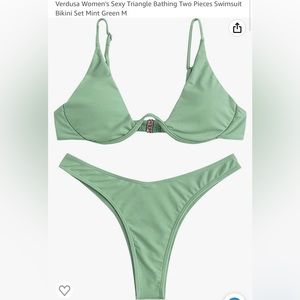Unused Verdusa mint green bikini